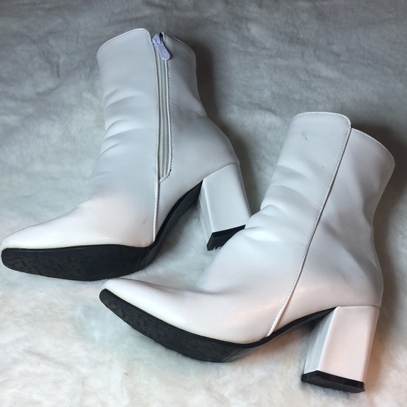 white ankle boots shein